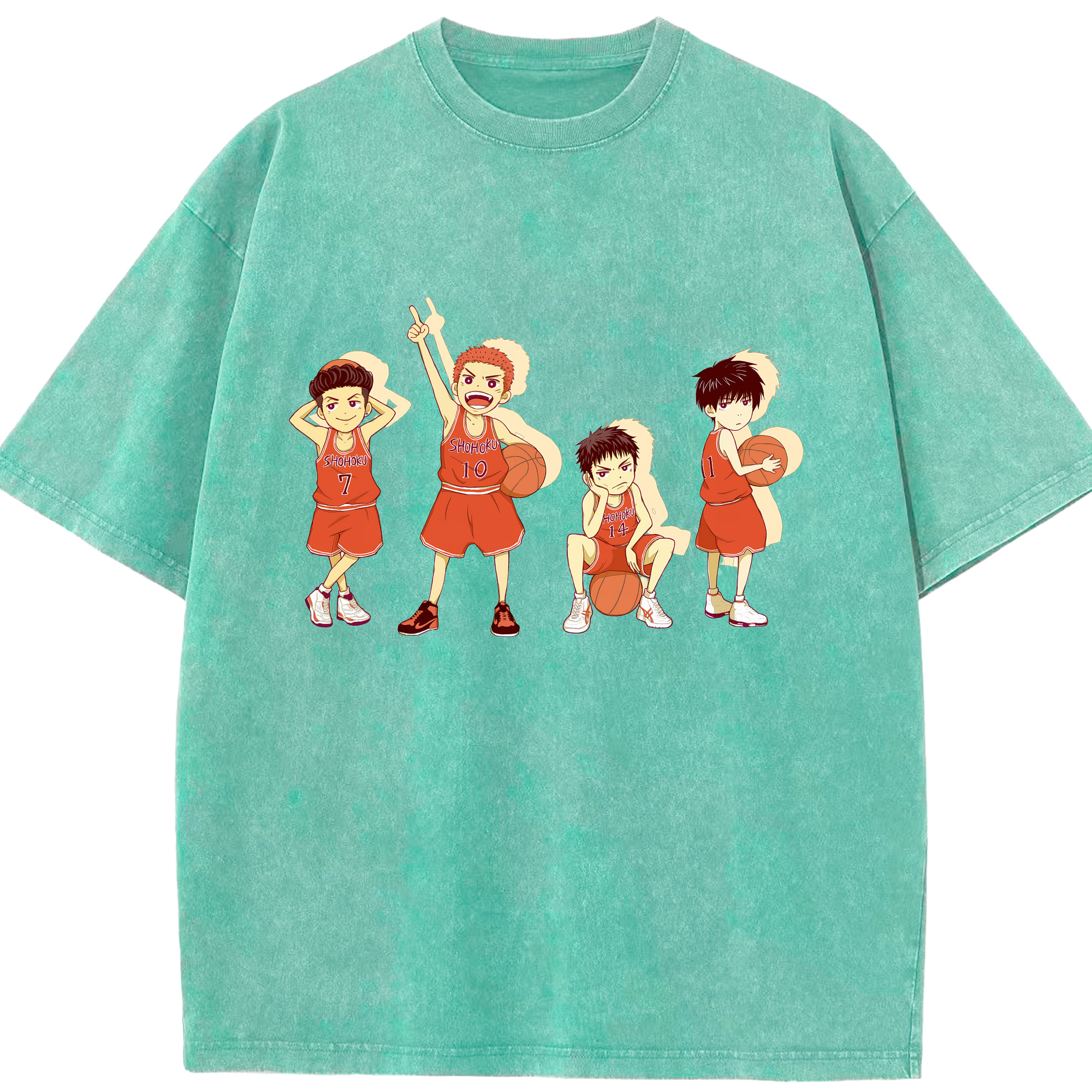 （画像用） SLAM DUNK／スラムダンク 綿100% ヴィンテージ風 半袖Tシャツ（フロントプリント）